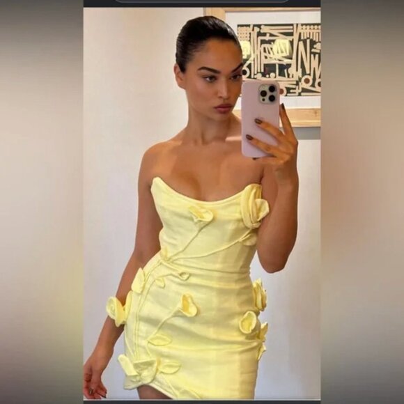 ZIMMERMANN Matchmaker strapless appliquéd linen mini dress US 4 - Picture 3 of 10